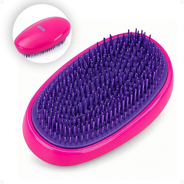 Escova Para Desembaraçar Ricca Flex Hair Rosa Cód. 118