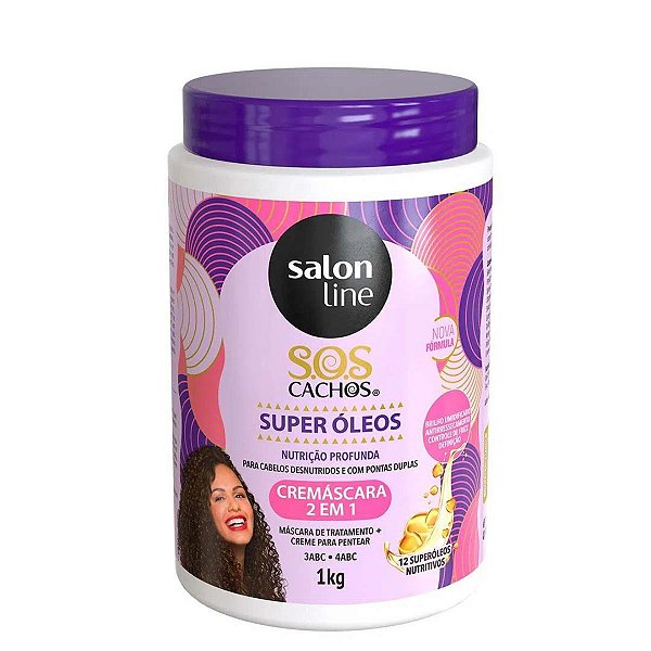 Cremáscara 2 em 1 Salon Line Sos Cachos Super Óleos Nutrição Profunda 1kg