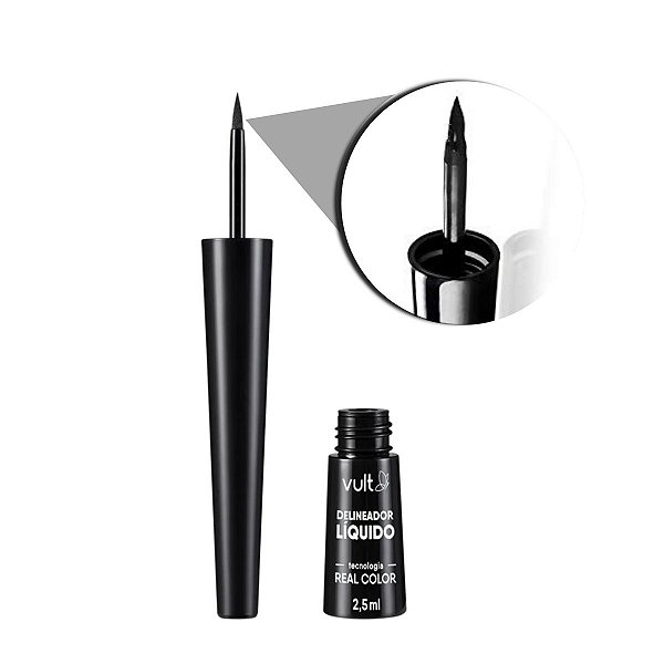 Delineador Líquido Vult Real Color Preto 2,5ml