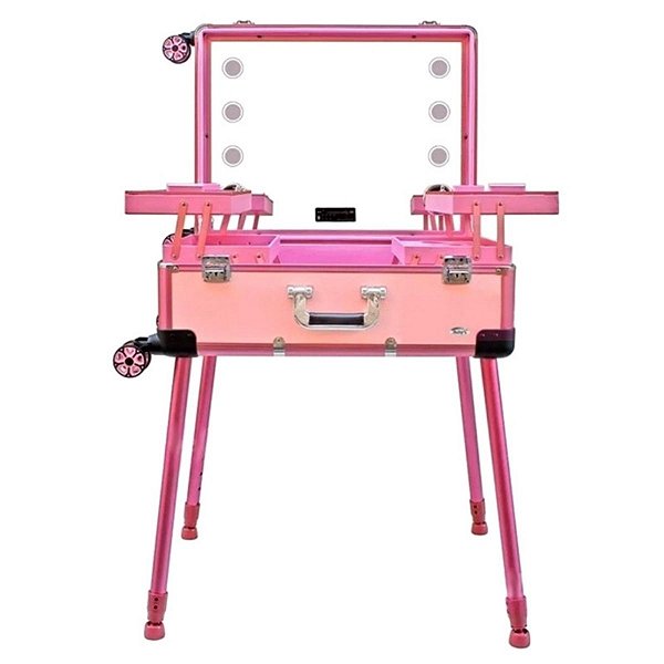 Rubys Maleta Camarim Rosa C/ Led e Bluetooth Fs1313-2