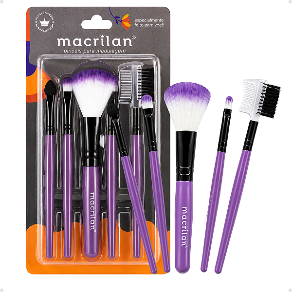 Kit Macrilan Com 5 Pincéis Roxo Ref.kp3-1