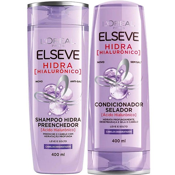 Kit Shampoo e Condicionador Hidra Hialurônico Elseve Loreal 400ml