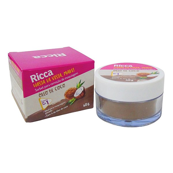Sorbet Remoção de Maquiagem Belliz Ricca Óleo de Coco 40g