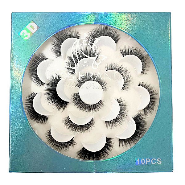 Cílios Postiços 3d Miss Frandy 10pcs Cód.:c21-01001