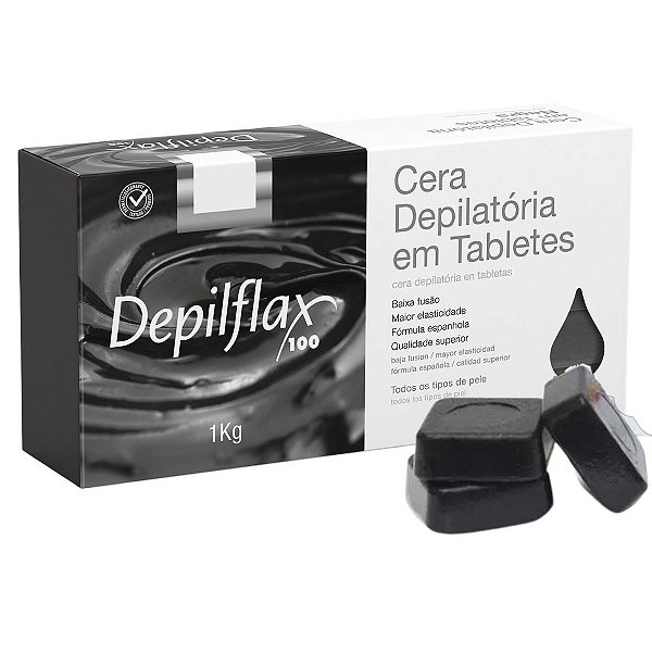 Cera Depilatória Depilflax em Tabletes Negra 1kg