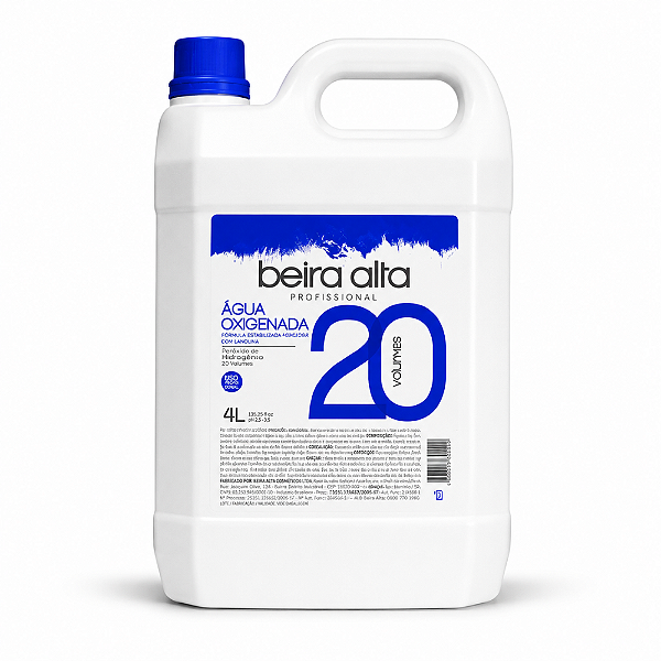 Agua Oxigenada 20 Volumes Beira Alta 4l