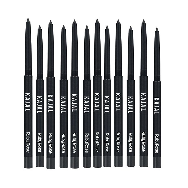Lápis Retrátil Para Os Olhos Kajal Kit Com 12 Ruby Rose Hb-055 0.35g