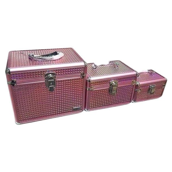 Kit Com 3 Maletas Cor Rosa Cisne Ruby's Ref: Csn-a133