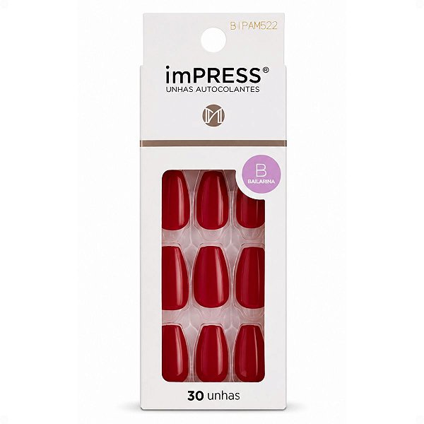 Unhas Autocolantes Kiss Ny Impress Danty Bailarina Bipam522br