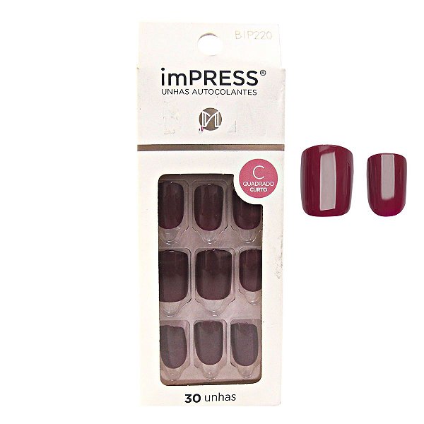 Unhas Autocolantes Kiss Ny Impress Matchmaker Quadrado Curto Bip220