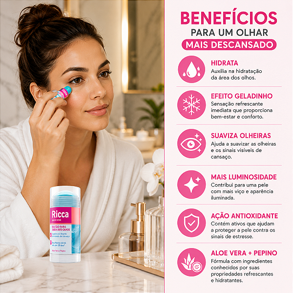 Bastao Para Area dos Olhos Ricca Belliz Aloe Bela 15g Cod 3782