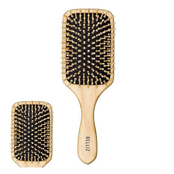 Escova Madeira Belliz Racket Com Cerdas de Madeira Cód. 445