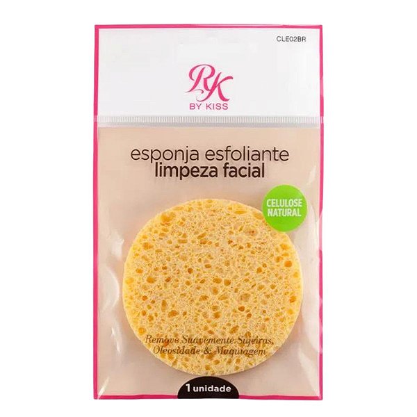 Esponja Esfoliante Rk By Kiss Limpeza Facial Celulose Natural Cle02br