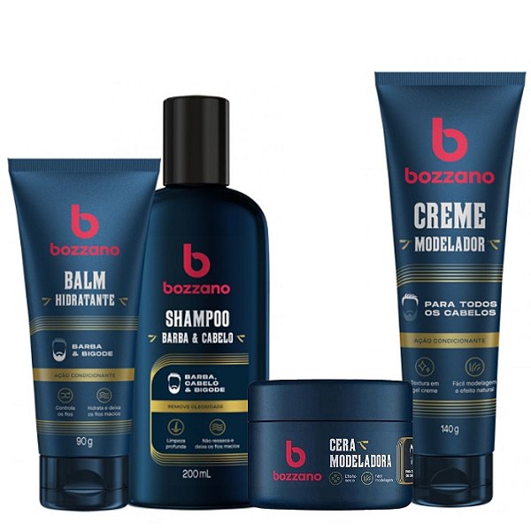 Bozzano Kit Barba, Cabelo e Bigode Com 4 Itens
