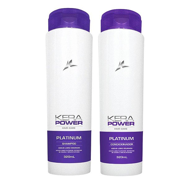 Shampoo + Condicionador Kera Power Platinum Efeito Loiro Platinado 320ml
