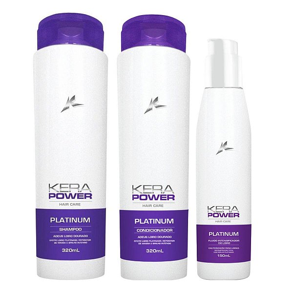 Kit Platinum Kera Power Efeito Loiro Platinado C/3