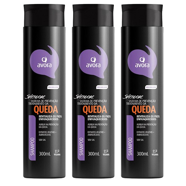 Kit Shampoo Avora Splendore Tratamento da Queda Com 3 300ml
