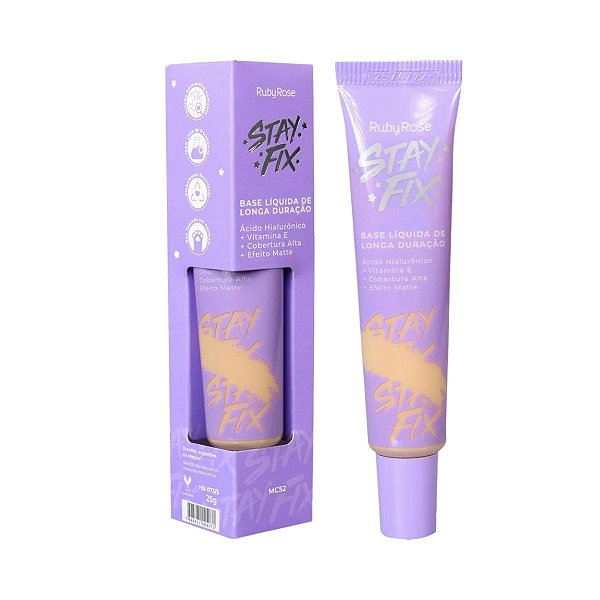 Base Líquida Ruby Rose Stay Fix Longa Duração Mc52 Hb-8735 25g
