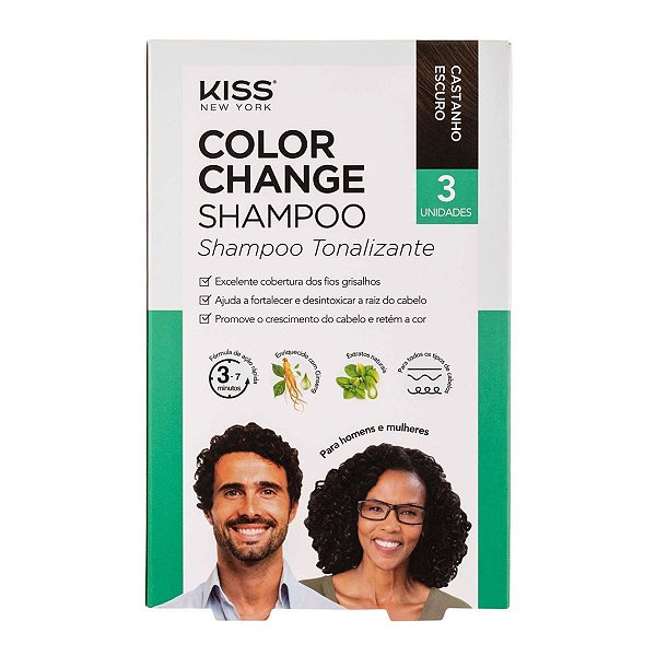 Shampoo Tonalizante Kiss Ny Color Change Castanho Escuro