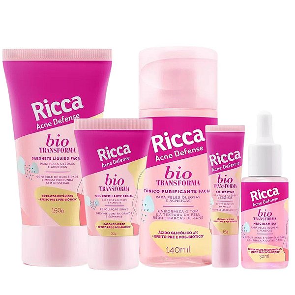 Kit Ricca Belliz Bio Transforma Acne Defense C/5