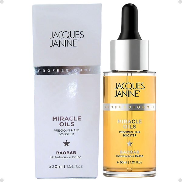 Óleo Jacques Janine Miracle Oils Baobab Hidratação e Brilho 30ml