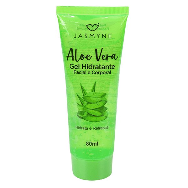 Gel Hidratante Facial e Corporal Aloe Vera Jasmyne 80ml