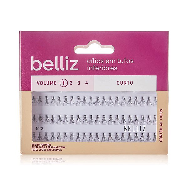 Cílios em Tufos Inferiores Belliz Volume 1 Curto Cód523
