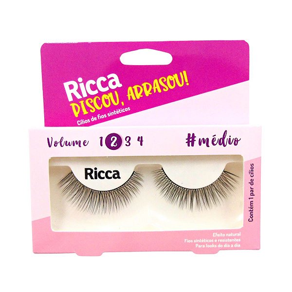 Cílios Postiços Ricca Belliz Piscou,Arrasou Vol:2 Médio Cód.2675