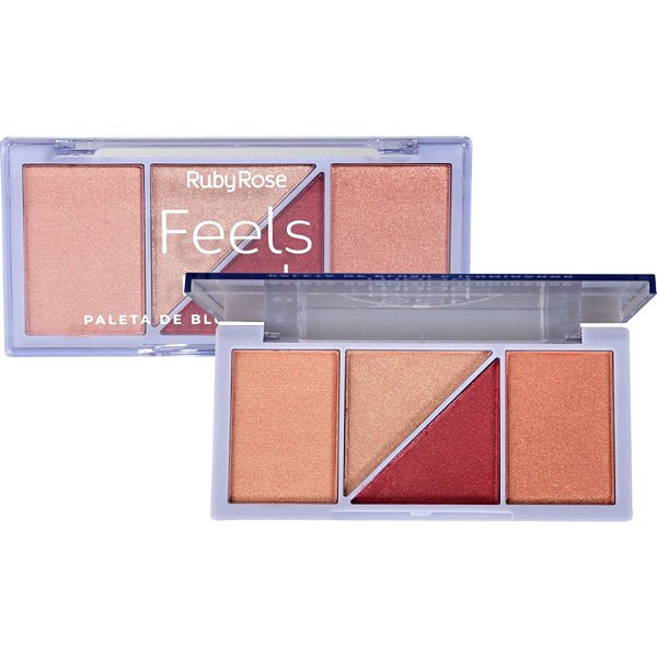 Paleta Blush e Iluminador Ruby Rose Feels 10.3g Hb-7529/2