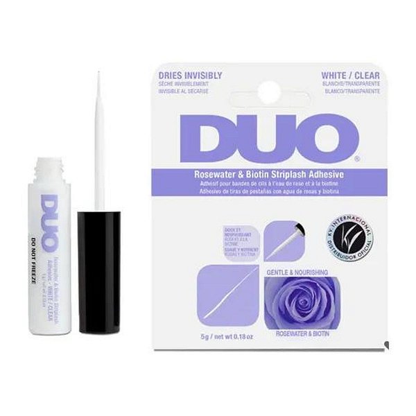 Cola Para Cílios Postiços Duo Klass Vough Transparente Água de Rosas e Biotina 5g Ref. 62196
