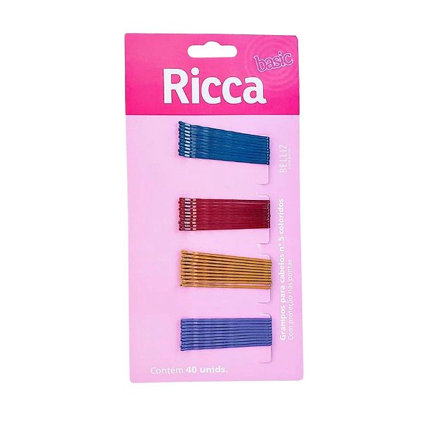 Grampos Para Cabelos Ricca Belliz Basic N°5 Coloridos Cód. 3309