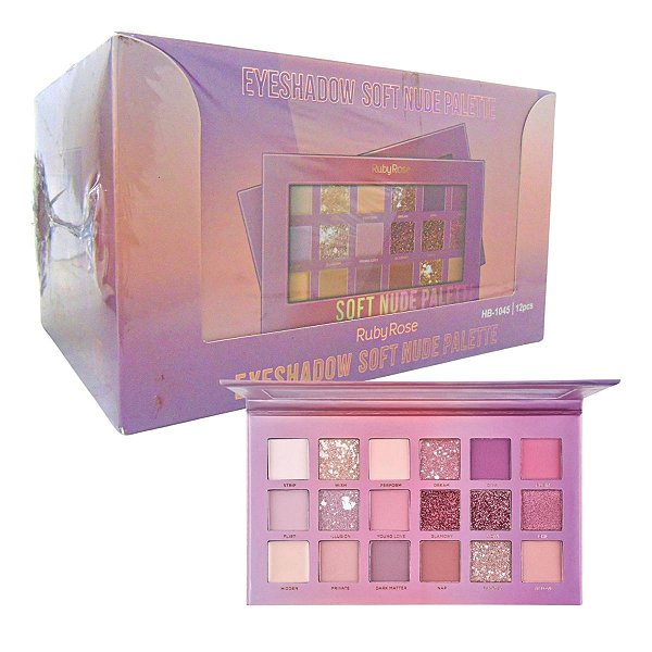 Box Com 12 Paleta de Sombras Ruby Rose Soft Nude Feels Hb-1045