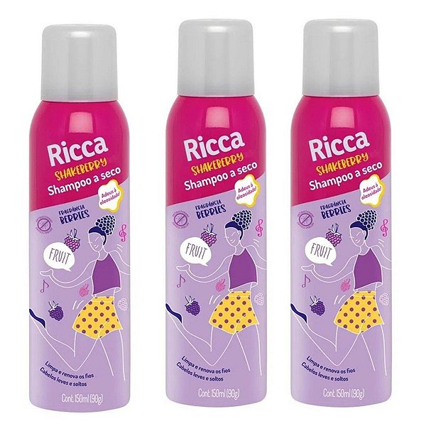 Shampoo A Seco Belliz Ricca Shakeberry C/3 150ml