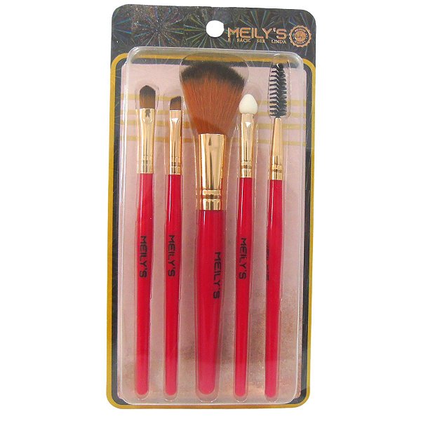 Kit Pincel Para Maquiagem Vermelho Mkp-500
