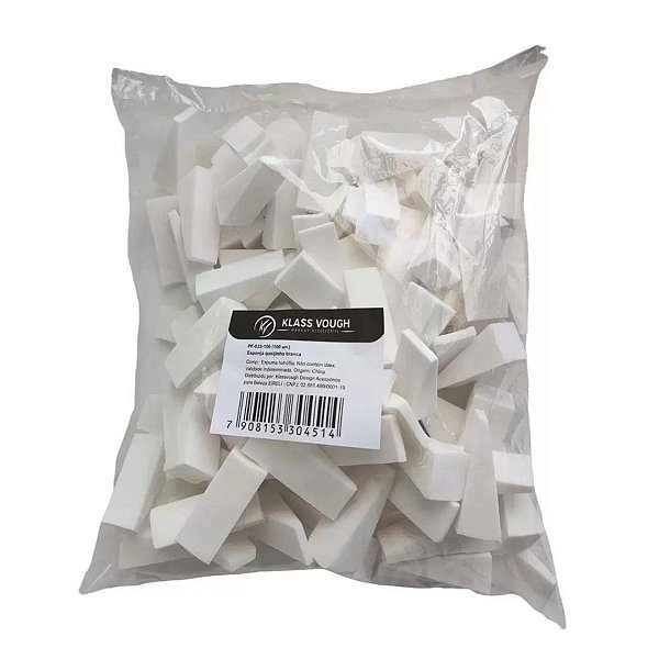 Esponja Queijinho Klass Vough Branca 100un. Pf-033-100