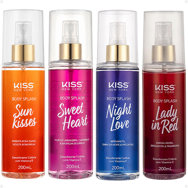 Kit Kiss New York Body Splash: Lady In Red, Sweet Heart, Sun Kisses, Night Love 200ml