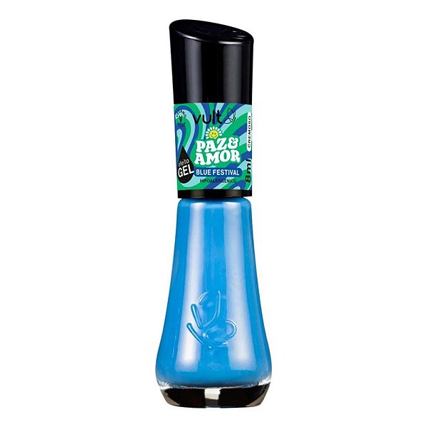 Esmalte Cremoso Vult Efeito Gel Paz e Amor Blue Festival 8ml