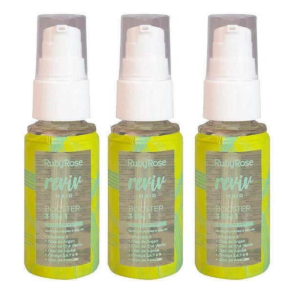 Kit Booster 3 em 1 Ruby Rose Reviv Hair Berry Dreams 30ml C/3