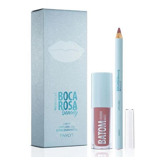 Kit Lápis Labial + Batom Líquido Mate Boca Rosa Beauty Quarta