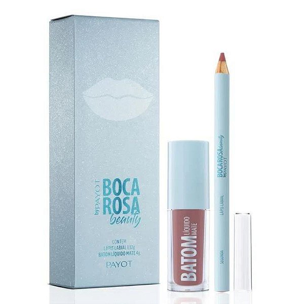 Kit Lápis Labial + Batom Líquido Mate Boca Rosa Beauty Segunda