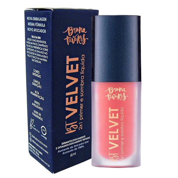 Primer e Sombra Líquida Bruna Tavares Bt Velvet 2x1 Coral
