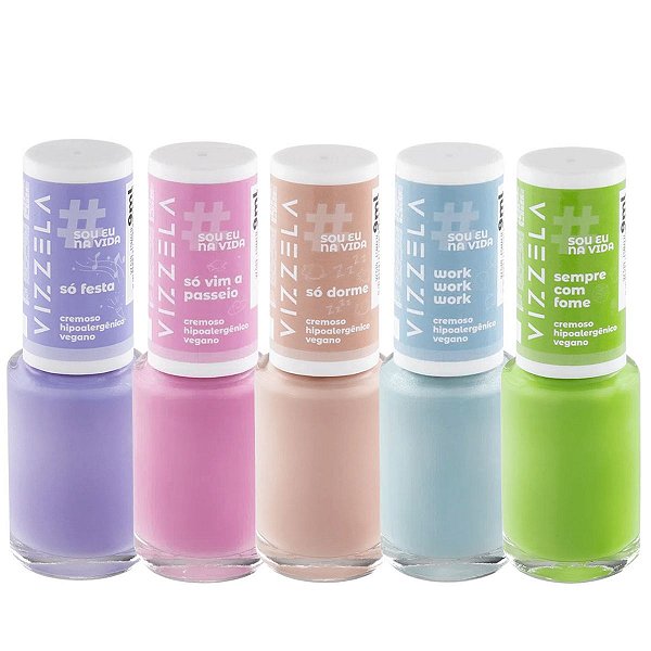 Kit Vizzela Esmalte Cremoso #soueunavida 9ml C/5