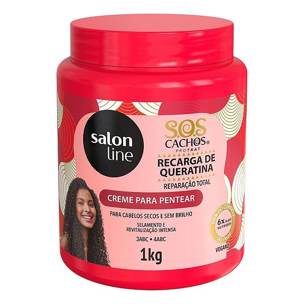 Creme Para Pentear Salon Line Sos Cachos Recarga de Queratina 1kg