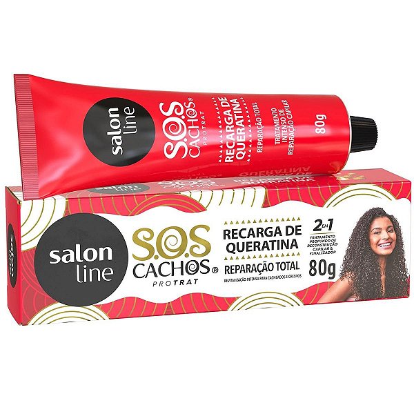 Recarga de Queratina Salon Line Sos Cachos Reparação Total 80g