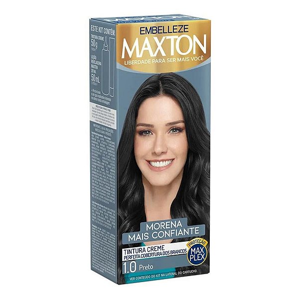 Tintura de Cabelo Maxton Embelleze Morena Mais Confiante 1.0 Preto