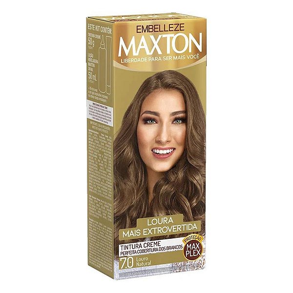 Tintura de Cabelo Maxton Embelleze Loura Mais Extrovertida 7.0 Louro Natural