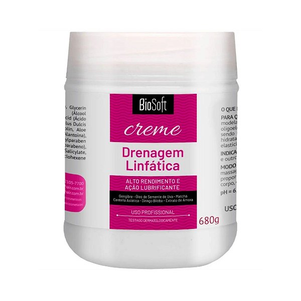 Creme Corporal Biosoft Drenagem Linfática 680g
