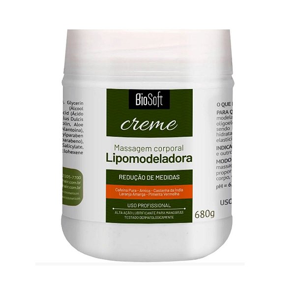 Creme de Massagem Corporal Biosoft Lipomodeladora 680g