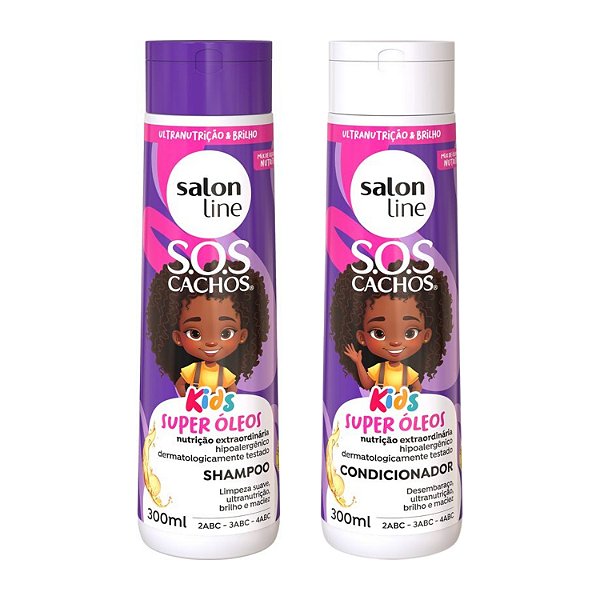 Shampoo + Condicionador Salon Line Kids Sos Cachos Super Óleos 300ml
