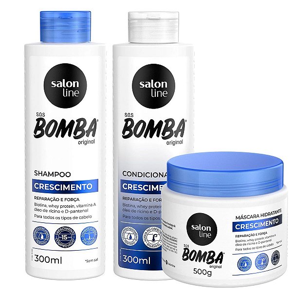 Kit Salon Line Sos Bomba Crescimento C/3